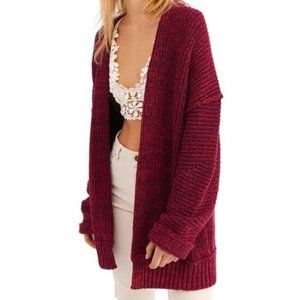 NWT Free People High Hopes Cardigan - Red Wine